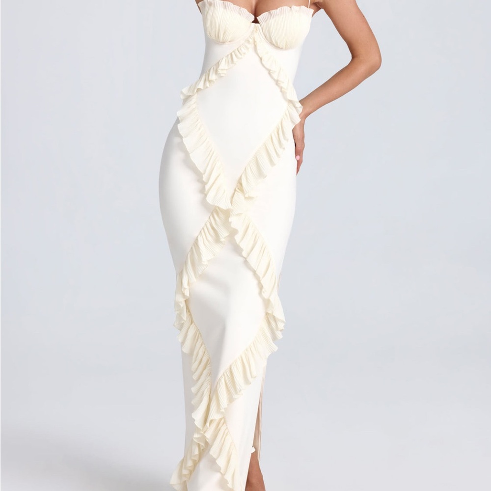 Elegant Cream Ruffle Dress from Oh Polly